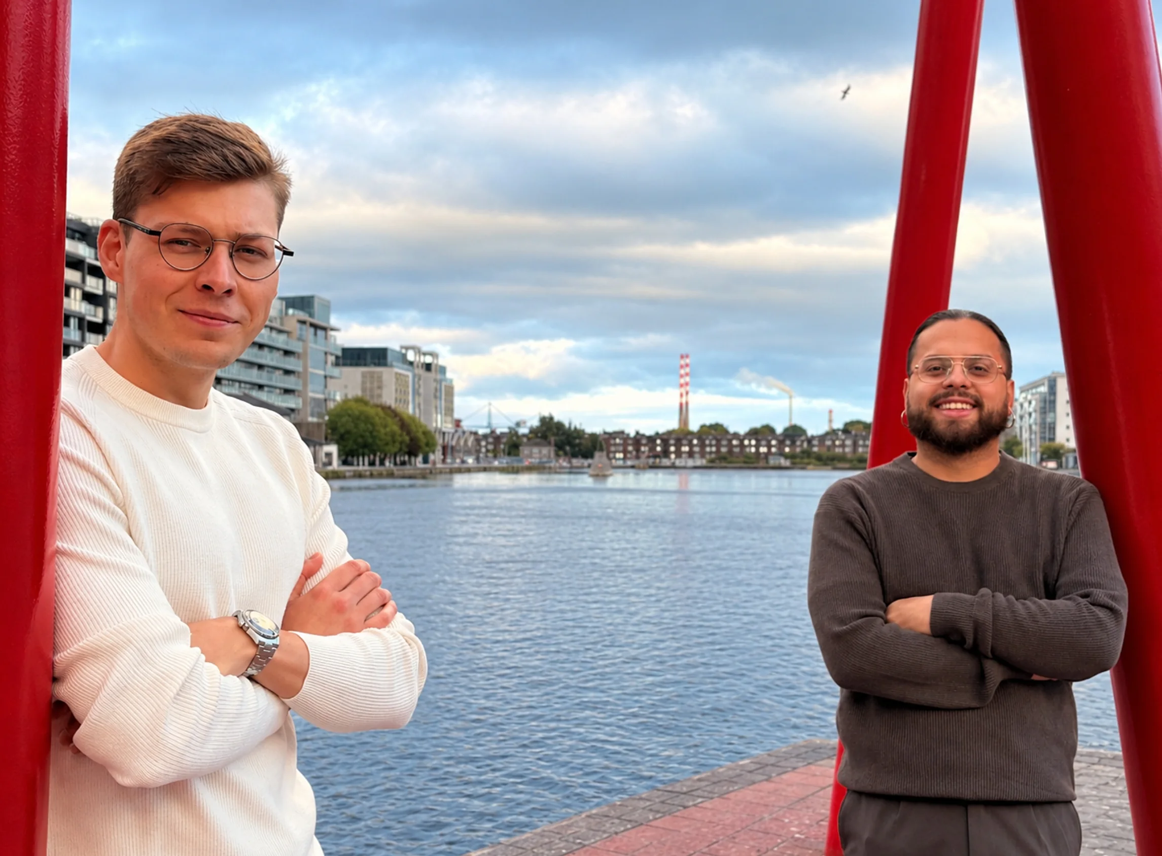 Guillermo Torres and Diego Hernández, founders of GD Elevate, at Grand Canal Dock in Dublin